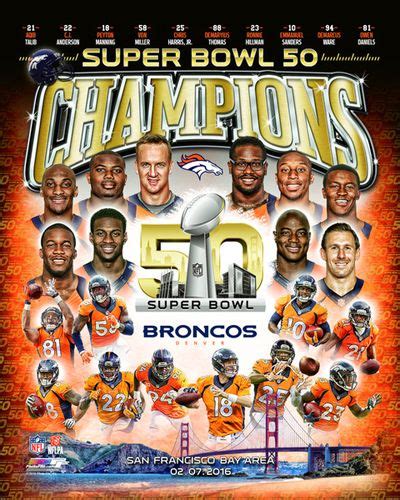 Denver Broncos Super Bowl 50 Champions 10 Player Commemorative Premium