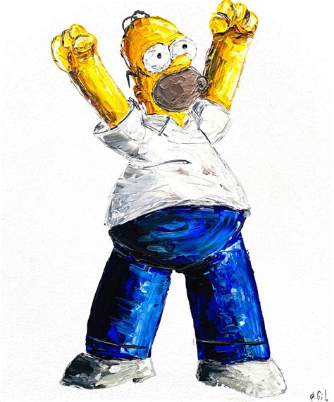 Homer Wall Art Simpson Painting The Simpsons Wall Art Homer Simpson Painting Original