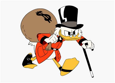 Scrooge Mcduck With Money Bags, HD Png Download - kindpng