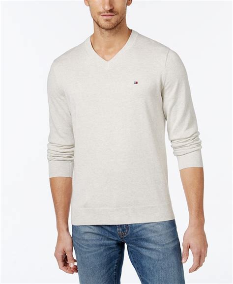 tommy hilfiger men s signature solid v neck sweater created for macy s and reviews sweaters
