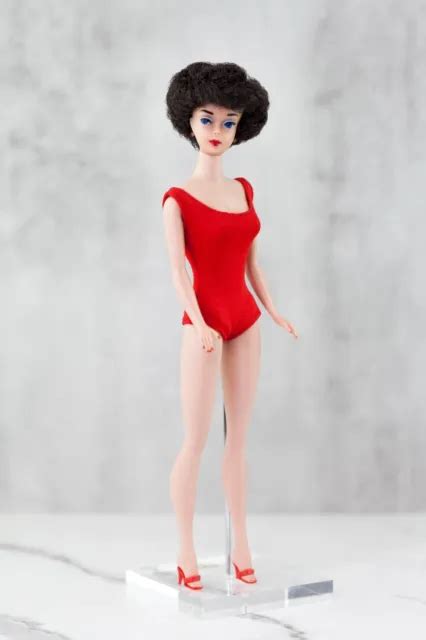Vintage S Mattel Barbie Brunette Bubble Cut Japan Doll Red Swimsuit Picclick
