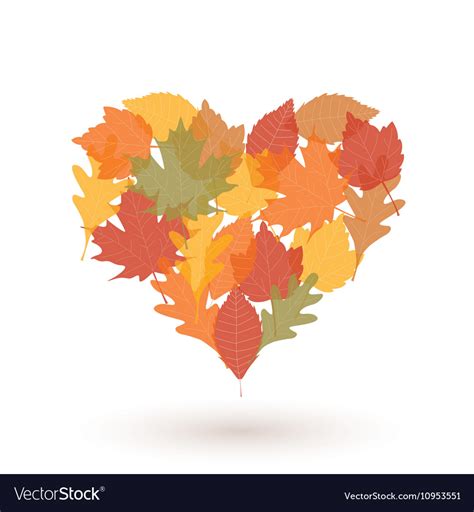 Heart With Autumn Leaves Royalty Free Vector Image