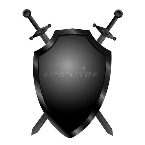 Isolated Shield And Two Swords On White Background Vector Illustration