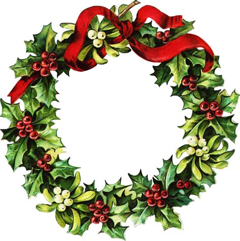 Victorian Christmas Wreath Clipart