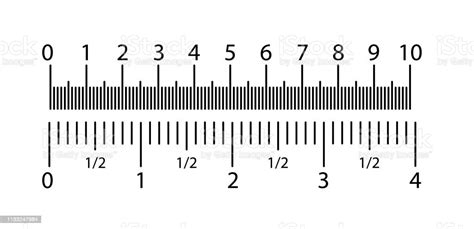 Inch And Metric Rulers Set Centimeters And Inches Measuring Scale Cm