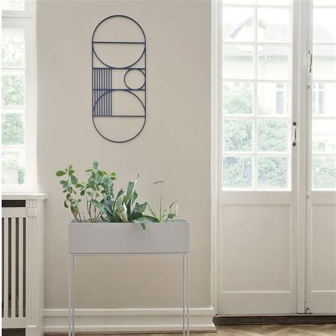 Ferm Living Vægdekoration Oval Blå Kunst Til Dine Vægge