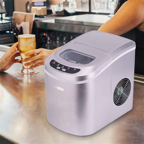 Portable Electric Automatic Ice Cube Maker Machine 26lbs Silver Etl