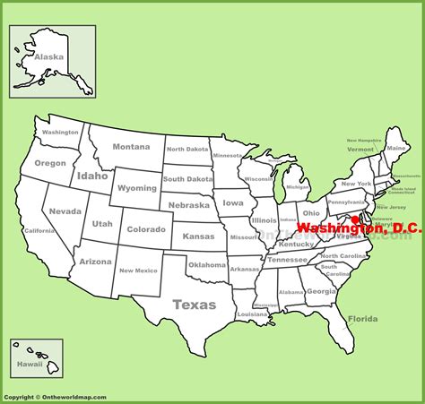Washington Dc Location On The Us Map