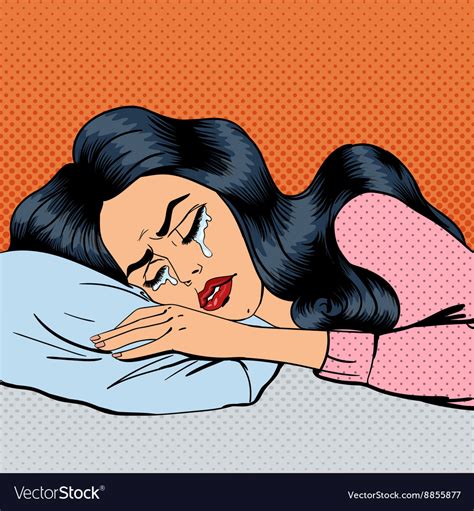 crying woman exhausted pop art royalty free vector image