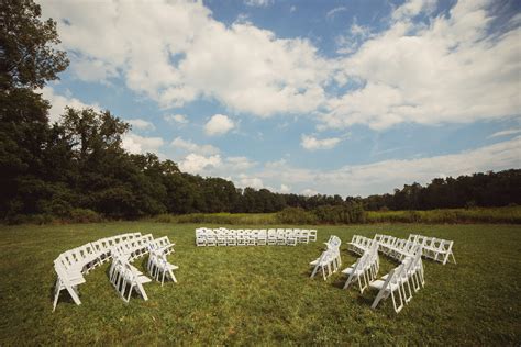 Backyard Wedding Ceremony In Open Field