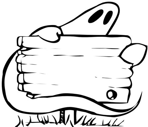 Onlinelabels Clip Art Ghost With Sign