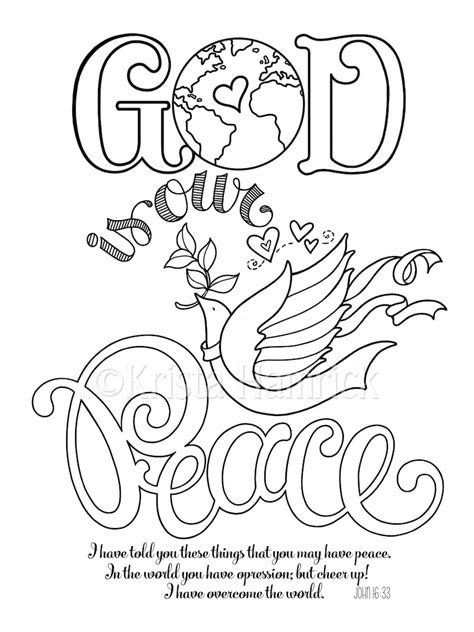 God Is Our Peace Coloring Page 85x11 Bible Journaling Tip In Etsy