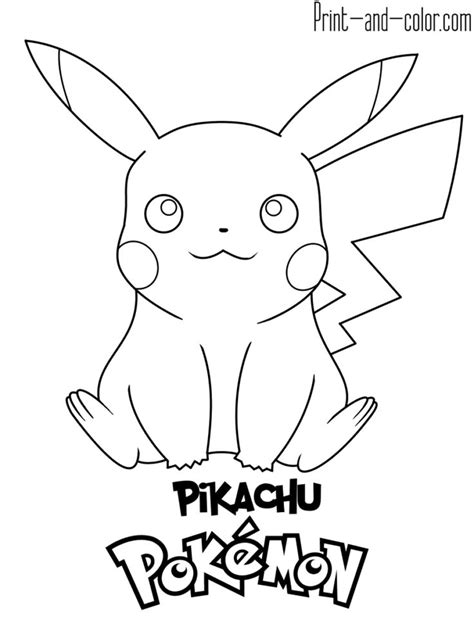 Pokemon Coloring Pages Print And Pikachu Coloring Page