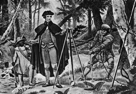 Young George Washington As A Surveyor George Washington Young