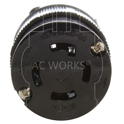 Ac Works 30 Amp 250 Volt Nema L15 30r 4 Wire Grounding Heavy Duty