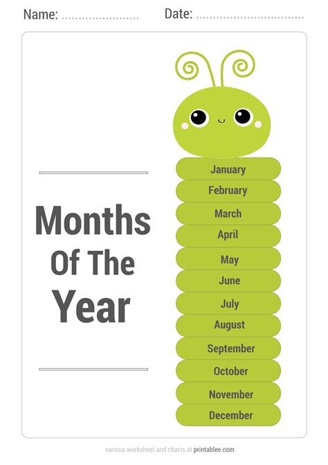 6 Best Images of Free Printable Months Of The Year Chart - Months of ...