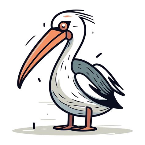 Premium Vector Pelican Cartoon Vector Illustration Isolated On White