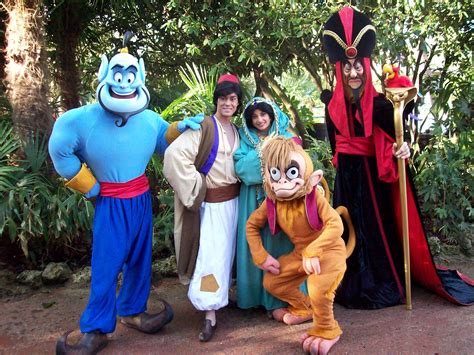 Genie Aladdin Jasmine Abu And Jafar Disney Cosplay Disney Characters Costumes Disney Face