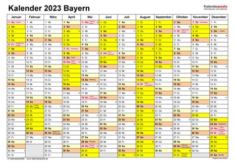 Kalender 2023 Bayern Mit Feiertagen Und Ferien