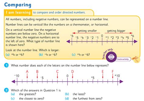 Digging Deeper Into Directed Numbers 5th And 6th Classes