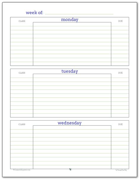 Getting Ready For Back To School Student Planner Printables