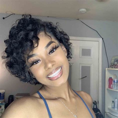 Pixie Cut Curly Hair 136 Deep Parting Lace Front Wig Lfw101
