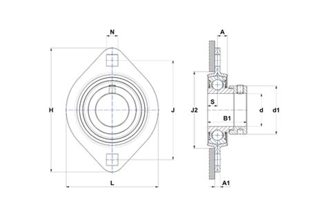 Snr Espfl207 Metric Two Bolt Oval Pressed Steel Bearing Housing With