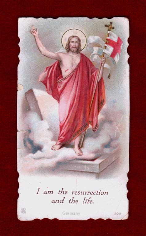 Vintage 1954 Prayer Card Holy Card 1954 I Am The Resurrection And