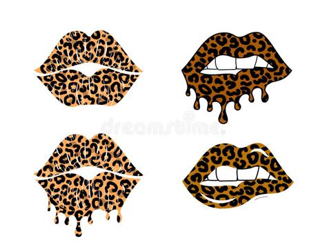 Kissing And Biting Lips With Leopard Print Collection Cheetah Design