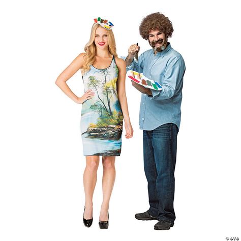 adult bob ross with tank dress couple costumes discontinued