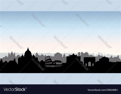 Rome City Buildings Silhouette Italian Urban Vector Image