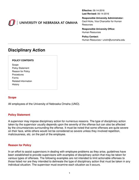 Disciplinary Action Policy 15 Examples Format Pdf Examples