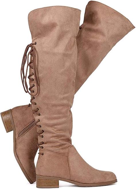 Westcoast Womens Flat Knee High Boots Fold Over Cuff Over