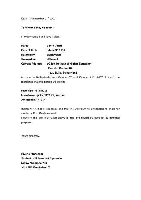 Sample Cover Letter For Zambia Visa - Jimnear