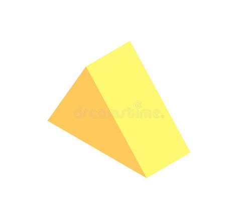 Triangular Prism Geometric Figure In Black Color Stock Vector