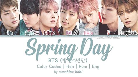 Bts 방탄소년단 Spring Day 봄날 Color Coded Lyricshanromeng Youtube