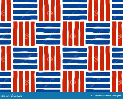 American Flag Line Grunge Pattern Texture Vector Stock Vector
