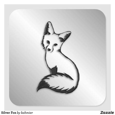 #follow our #tattooshop account @killersilvertattoo as a showcase of killer silver tattoo ink that is vegan and safe. Silver Fox Square Sticker | Zazzle.com | Fox tattoo, Fox ...