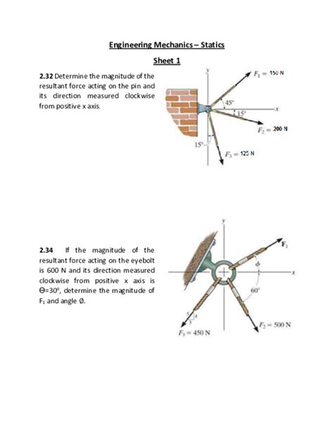 Pdf Engineering Mechanics Statics Sheet 1 Omar Khaled