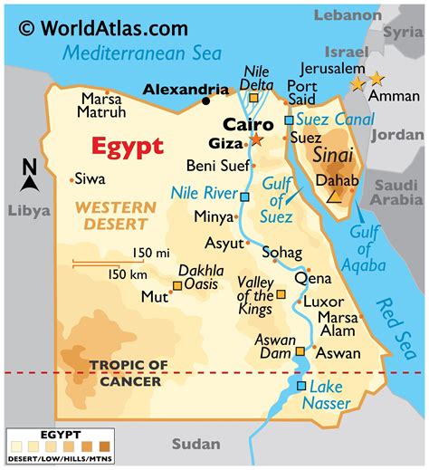Egypt Latitude Longitude Absolute And Relative Locations World Atlas