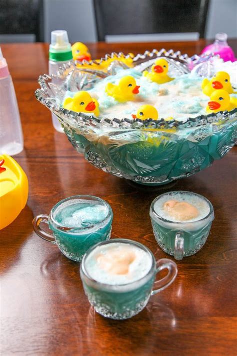 Super Frothy Blue Baby Shower Punch With Ducks