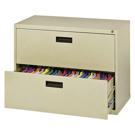 Sandusky Steel Lateral File Cabinet With Plastic Handle 2 Drawers