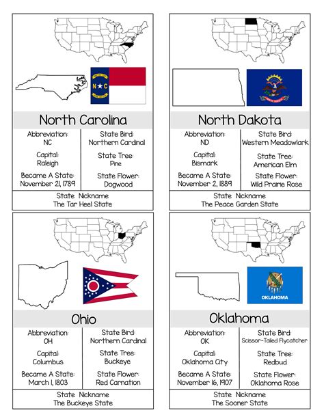 50 States Facts Cards Geography Lessons Social Studies Elementary