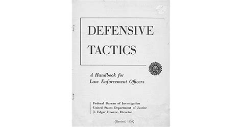 Fbi Defensive Tactics A Handbook For Law Enforcement Officers Original 1959 Edition By David