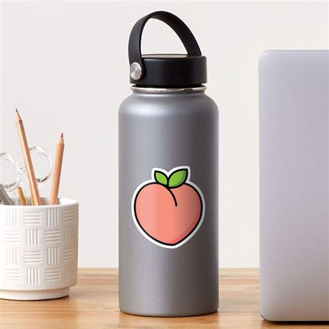 Cute Peachy Peach Icon Sticker For Sale By Ennbe Redbubble