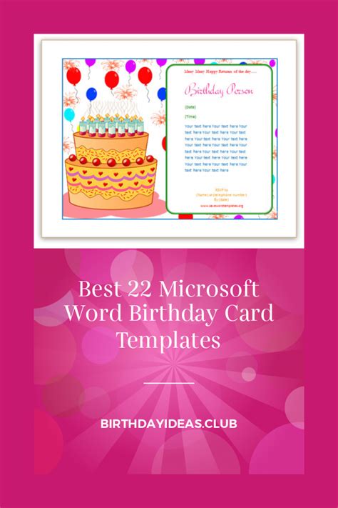 Get Microsoft Word Free Birthday Card Templates For Word Images