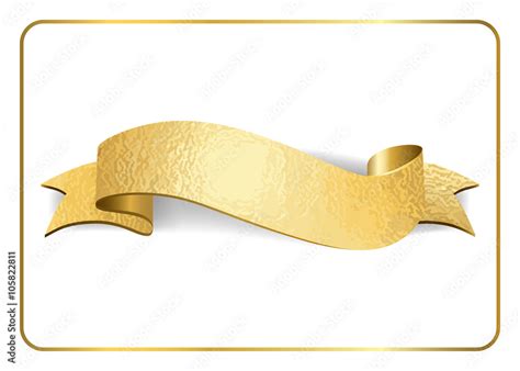 Gold Foil Empty Ribbon Golden Blank Banner Design Decoration Element