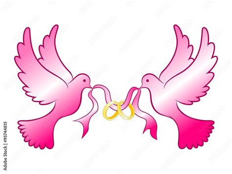 Wedding Dove With Ring Color Stock Vector Adobe Stock