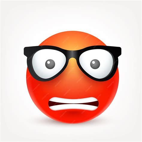 Premium Vector Smiley Red Face With Emotionsrealistic Emoji Sad Or