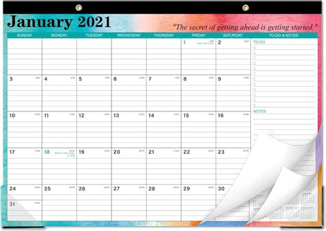 2021 Desk Calendar Desk Calendar 2021 With To Do And Notes